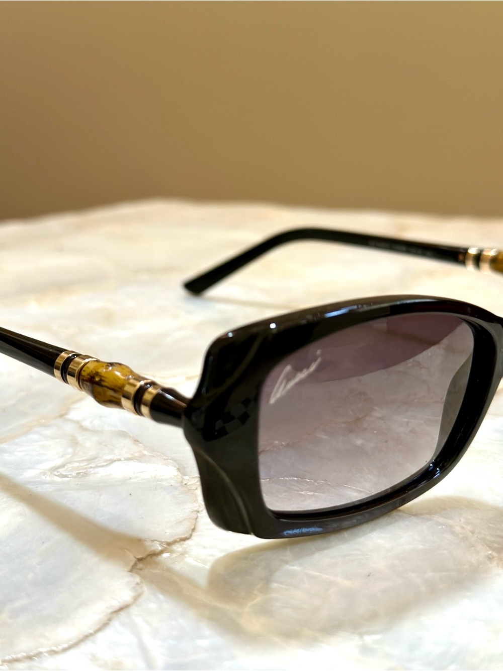 Black Bamboo GUCCI Small Sunglasses
